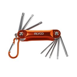 Juego De Llaves Torx Inviolable, En Soporte Montura Metálica ALYCO ORANGE - Navaja llave allen - Alyco Orange