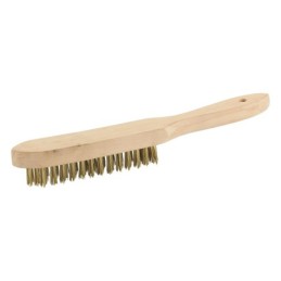 Cepillo Manual Alambre Recto Latónado Con Mango Madera ALYCO - Cepillo de mano latonado - ALYCO