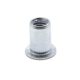 TUERCA REMACHABLE CILINDRICA RANURADA FONDO ABIERTO CABEZA ANCHA INOX A-2 M8 X 16 - CILINDRICA RANURADA FONDO ABIERTO - REMACHES
