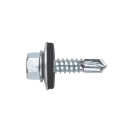 [CP DIN-7504-K + ARVUL] Tornillo autotaladrante de cabeza hexagonal. Tornillo con arandela vulcanizada de acero-EPDM - [DIN-7504