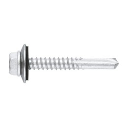 [CP AUTO BIMETAL + ARVUL] Tornillo viga autotaladrante inoxidable bimetal con cabeza hexagonal. Tornillo con arandela vulcani...