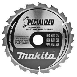 B-09363 Disco HM 210/30/18D Reforzado - Cuchillas para madera con metal y hormigón - MAKITA