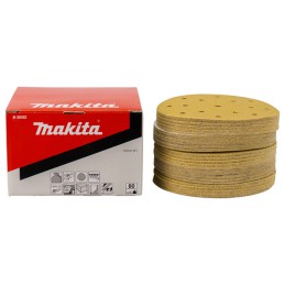 B-39322 Caja de discos 150mm G80 100pcs - Discos abrasivos 150 mm, 15 agujeros, madera y metal - MAKITA