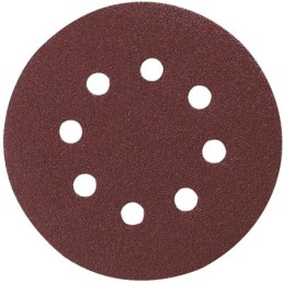 P-43599 Disco de lija perforado con velcro G240 10pcs - Discos abrasivos 125 mm, madera y Metal - MAKITA